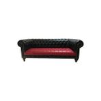 3A Mobilya Red And Black Chesterfield - Kırmızı - Siyah