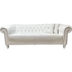 3A Mobilya White Leather Hakiki Deri Kanepe Koltuk - Beyaz