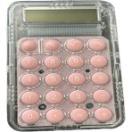 3A Şeffaf Tasarımlı Mini Hesap Makinesi Pastel Renk Tuşlu Cep Tipi Hesap Makinesi - Pembe