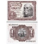 3Alp Koleksiyon Ispanya 1 Peseta 1953, P#144, Çil, Eski Yabancı Kağıt Para