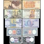 3Alp Koleksiyon Mısır 5-10-25-50 Piastres-1 Pound 2001-2021, 5 Li Set, Eski Yabancı Kağıt Para -Çil