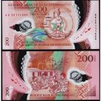 3Alp Koleksiyon Vanuatu 200 Vatu 2020 Polymer, P#12B, Çil, Eski Yabancı Kağıt Para