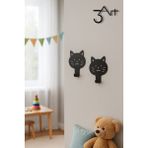 3Art Metal 2'li Çocuk Odası Askılığı – Sevimli Hayvan Figürlü Metal Askı – Montessori Düzenleme Ürünü