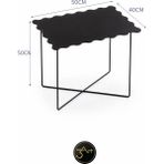 3art Metal Dekorasyon Modern Dalga Formlu Metal Orta Sehpa - Dekoratif Metal Sehpa - Siyah