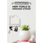 3Art Metal Dekoratif Demir Duvar Askısı - Metal Askılık - Anahtarlık - Duvar Rafı - Beyaz