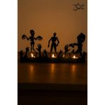 3art Metal Dekoratif Metal Halloween Masa Üstü Mumluk - Işıklı Süs - Caıdlar Bayramı Parti ve Ev Aksesuarı