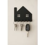 3art Metal Ev Şeklinde Lazer Kesim Metal Anahtarlık Askısı - 6 Kancalı, Duvar Tipi - Keys