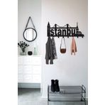 3Art Metal Istanbul Silüeti Metal Elbise Askısı - Metal Duvar Askısı - Dekoratif Askılık
