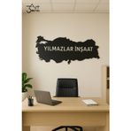 3Art Metal Kişiye Özel Metal Dünya Haritası - Şirket İsmi Yazılı Ofis Dekorasyon Ürünü - Metal Tablo