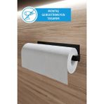 3ART Metal Yapışkanlı Kağıt Havlu Peçetelik - Havluluk Banyo Askısı Siyah Paslanmaz Metal ile Şık ve Kolay Temizlik