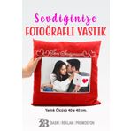 3B BASKI REKLAM PROMOSYON KİŞİYE ÖZEL FOTOĞRAF BASKILI KADİFE KARE YASTIK-SENİ SEVİYORUM-
