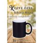 3B Baskı Reklam Promosyon Kişiye Özel Renk Değiştiren ''Mat Sihirli Kupa Bardak'' - Siyah - 300 ml