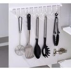 3B Trend Ayarlanabilir Kendinden Yapışkanlı 2 Adet 10 Kancalı 40 cm Pratik Askı Mutfak Banyo Takı Askısı