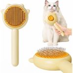 3b Trend Kedi ve Köpekler Için Pati Görünümlü Tüy Toplama Tarağı Ergonomik Kolay Temizlenen Fırça - Açık Sarı