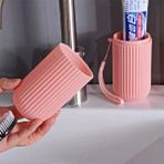 3b Trend Pembe Renk Seyahat Tipi Diş Macunu ve Fırçası Kabı Taşınabilir Hijyenik Saklama Kutusu