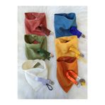 3Baby 12 Parça Set / 6 Adet Müslin Fular, Salya Önlük / 6 Adet Emzik Askısı / Bebek Hediyelik