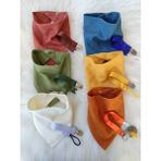 3Baby 12'li Set / 6 Adet Fular, Salya Önlüğü / 6 Adet Emzik Askısı / Bebek Hediyelik - Çok Renkli - 0 - 3 Yaş