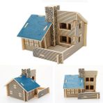 3D Ahşap Mavi Ev Puzzle