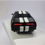 3D Atölyem 3D Baskı Dekoratif Spor Araba Modeli – Siyah/beyaz Çizgili – Koleksiyonluk Masaüstü Maket Oyuncak - Siyah - Beyaz