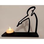 3D Baskı Bay Meraklı Minimalist Dekoratif Heykel, Siyah, PLA Plus Filament, LED Mumlu, Modern Ev Dekorasyonu