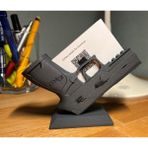3D Baskı Zamanı 3D Tasarım Modern Tabanca Kartvizitlik - Dekoratif Masaüstü Not Tutucu & Ofis Aksesuarı