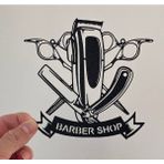 3D Baskı Zamanı Barber Shop 3D Duvar Dekoru - Tıraş Makinesi ve Ustura Tasarımlı Berber Salonu Duvar Tabelası