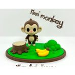 3D Baskı Zamanı Flexi Monkey & Orman Diorama Seti