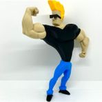 3D Baskı Zamanı Johnny Bravo Figürü - 3D Baskı Cartoon Network Nostalji Heykeli - Retro Çizgi Film Karakteri Masa Dekoru