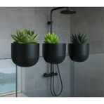 3D Baskı Zamanı Modern Cam ve Korkuluk Askılı Saksı 1 Adet - 3D Tasarım Geçmeli Dekoratif Bitki Tutucu ve Banyo/ofis Saksı Organizerı