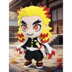 3D Baskı Zamanı Örgü Desenli Rengoku Figürü - 3D Baskı Amigurumi Görünümlü Demon Slayer Anime Biblo