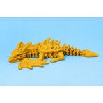 3D Baskılı Ejderha Figürü,16cm,20cm, Bej Renk,Hardal Sarı Detaylı Kanatlar ve İskelet Tasarım, Fantastik Tema Dekoratif Oyuncak (Hardal Sarısı, 200mm)