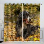3D Bernese Dağ Köpeği Perdeleri, 140 x 100 cm, Delikli Karartma Perdeleri, 2'li Set, Oturma Odası, Yatak Odası, Çocuk Odası, Ülke Tarzı Mutfak için Mikrofiber