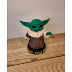 3D Crafttr Star Wars Baby Yoda Grogu Figür - 15 cm Kendinden Renkli Boyasız - 001-Renkli