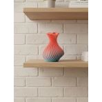 3D Dalga Desenli Formlu Dekoratif Vazo Pembe 15 Cm