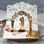 3D düğün kartı, Pop Up düğün kartı, gelin ve damat Noel kartları, Pop-Up romantik düğün kartı, sicil dairesi, kilise nikahı, düğün hediyesi, doğum günü, düğün davetiyesi