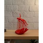3D El Formlu İnsan Figürü Kırmızı Soyut Tasarım Dekoratif Biblo 12X18 Cm