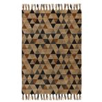 3D ELSE HALI Casablanca Jüt Hasır Desenli Vintage Yıkanabilir Çift Taraflı Kara Tezgah Dokuma Kilim Css19