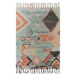 3D ELSE HALI Else Renkli Otantik Kara Tezgah Desenli Yıkanabilir Saçaklı Yolluk Kilim Tks-6