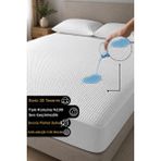 3d-fitted %100 Sıvı Su Geçirmez Tek-çift Kişilik Sessiz Full Kenar Alez Yatak Koruyucu Çocuk Alezi 180x200 cm - 180 x 200 cm - Beyaz