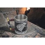 3D Game of Thrones Stark Kurt Tasarımlı Kupa Paslanmaz Çelik İç Hazneli Kulplu Bardak 400 ml