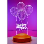 3D Happy Birthday Hediyesi Doğum Günü Hediyesi Balon 3 Boyutlu LED Lamba