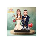 3D Hediye Dünyası Gelin Damat artık anahtarın bende karikatürü biblo hediye 3d masa üstü biblo hediyesi