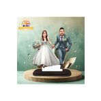 3D Hediye Dünyası Gelin Damat Hediyesi Karikatür Biblo Hediyesi 2 Adet Anahtarlık Hediye