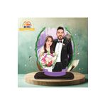 3D Hediye Dünyası Gelin damat kedili karikatürlü biblo hediye 3d masa üstü biblo hediyesi