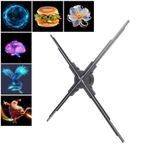 3D Hologram Fan, 60cm 3D Hologram Projektör 645 LED Boncuklu Reklam ekranı, Işletme mağazası Işaretleri, Bar, Kumarhane, Parti, Noel, vb. İçin 3D Holografik Video Projektör (AB