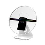 3D Hologram Reklam Işığı Masaüstü Projektör, Uzaktan Kumanda ve Koruyucu Kapaklı Masaüstü LED Fan WiFi Holografik Lamba Oynatıcı