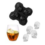3D Kafatası Buz Küpü Tepsisi Buz Küpü Tepsileri Siyah Buz Küpü Kalıbı Silikon Buz Küpü Tepsisi Buz Küpü Tepsisi Kendin Yap Tasarım Kokteyl, Viski, Bira, Çikolata Yapmak İçin