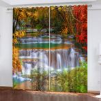 3D Karartma Perdeleri Seti Geyik Desenli Yeşil Orman Tasarımı Isı Yalıtımlı Ses Geçirmez Çocuk Odası ve Yatak Odası için Modern Pencere Perdeleri 200 x 160 cm