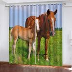 3D Karartma Perdesi At Kır Hayvanı 140 x 100 cm Isı Yalıtımlı Polyester Enerji Tasarruflu Gürültü Azaltma Uygulaması Yatak Odası Oturma Odası Çocuk Odası için İdeal