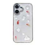 3D Koi Balıklı Şeffaf Simli iPhone 15 Plus / 14 Plus Uyumlu Kılıf – Kamera Korumalı, Darbe Emici Silikon